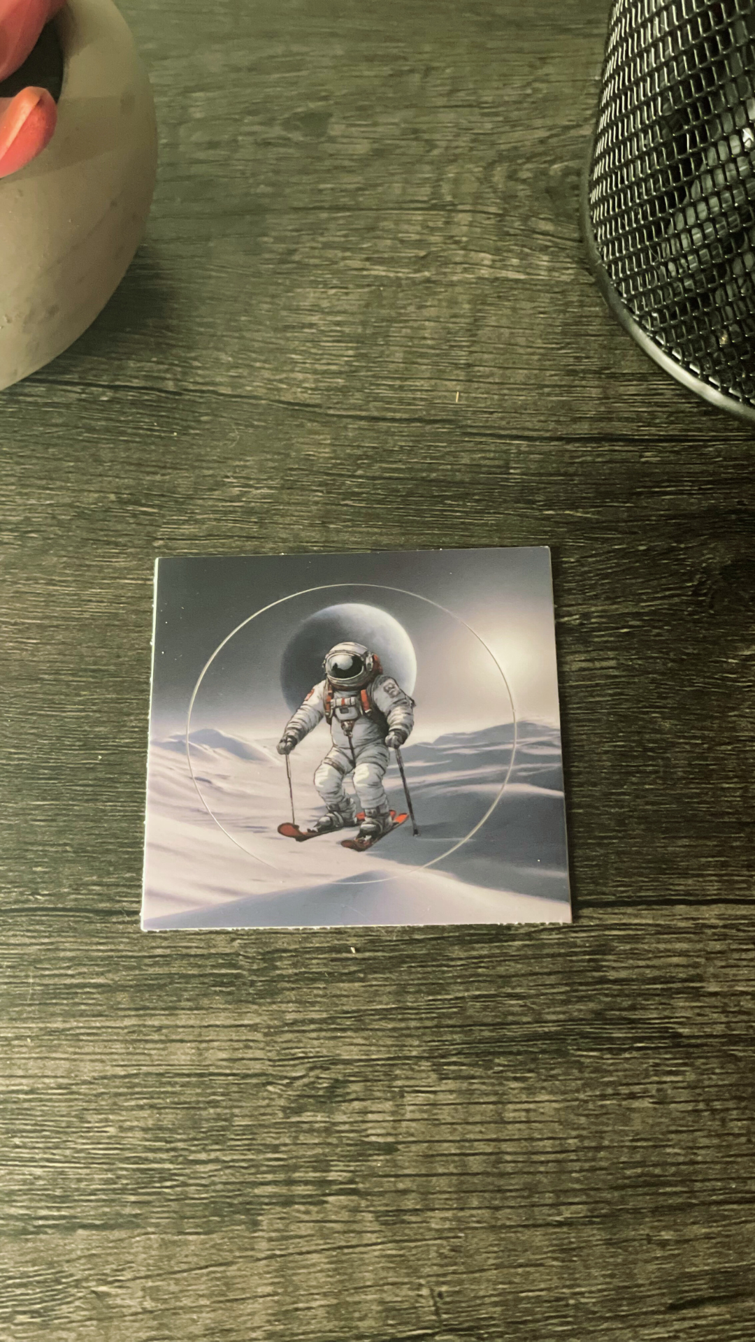 Astronauta de esquí Pegatina