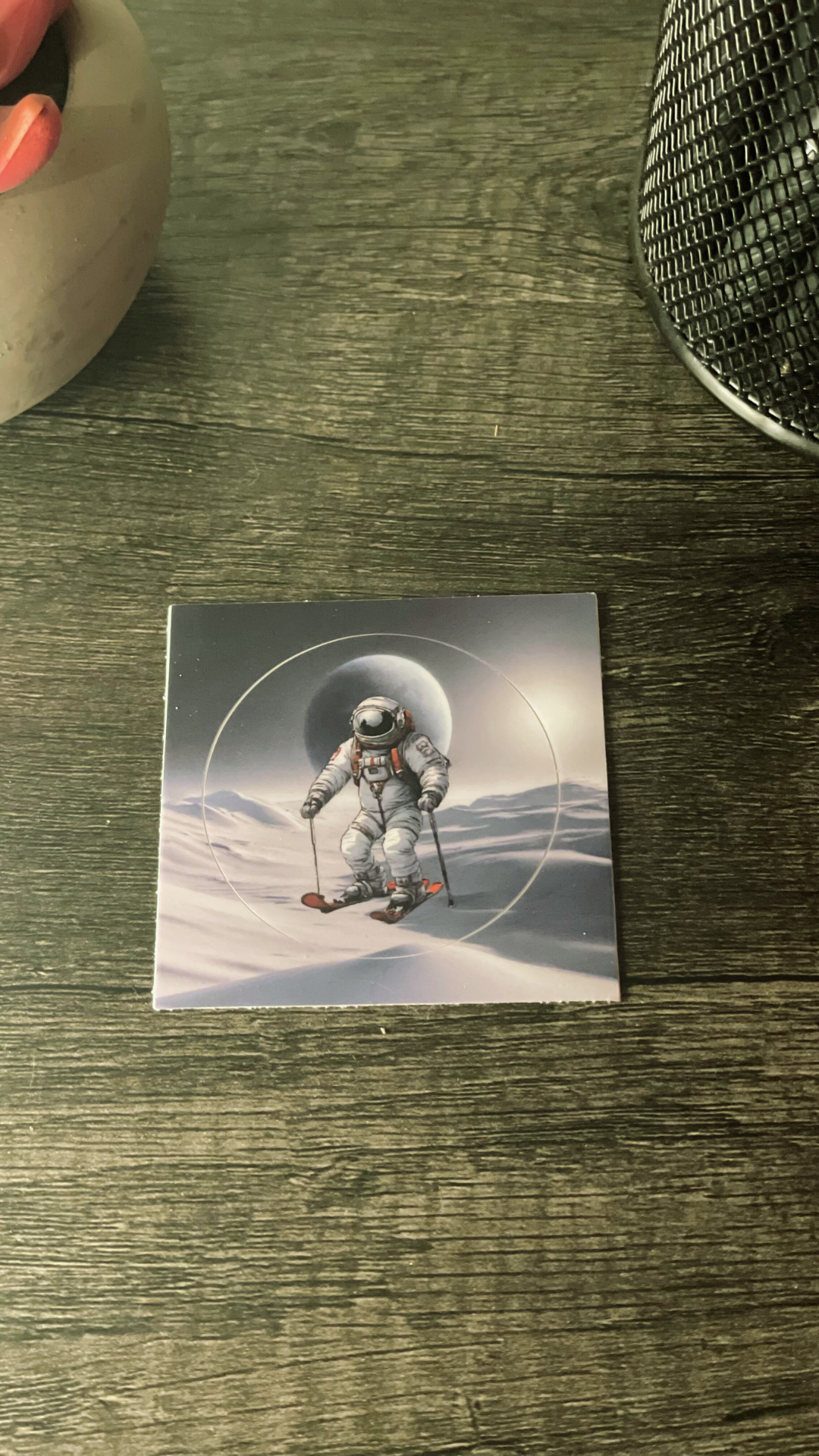 Skiing Astronaut Sticker