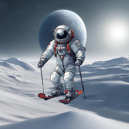 Skiing Astronaut Sticker