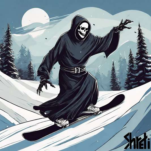 Snowboarding Grim Reaper Sticker